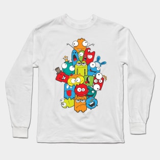 A gang of cartoon characters Long Sleeve T-Shirt